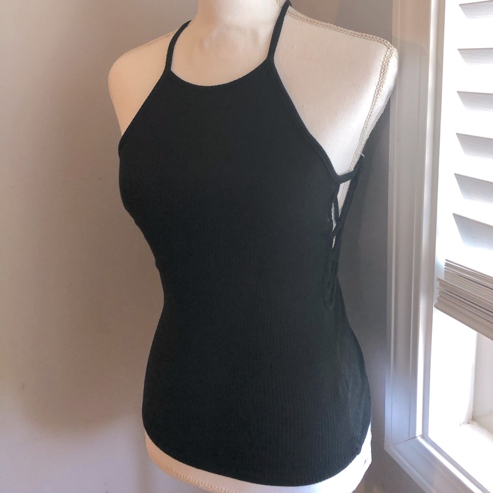 black spaghetti strap tank